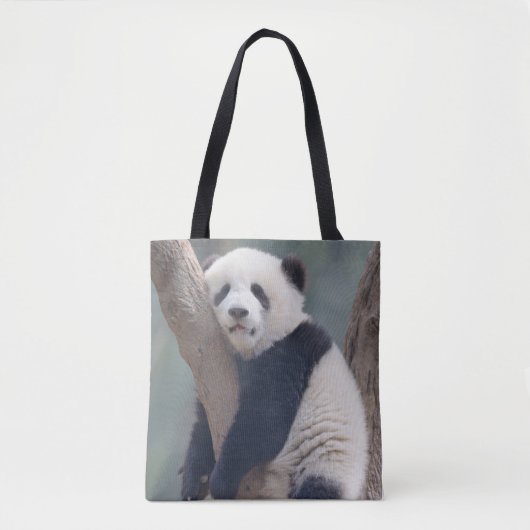 Tote Bag Animaux de bébés cutest | Bébé Panda Ours Dormir (Devant)