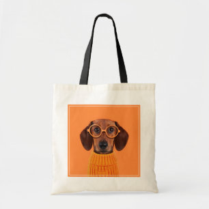 Tote Bag Animaux de bébés cutest Chandail orange Dachshun