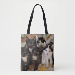 Tote Bag Animaux de bébés cutest Chatons noirs et blancs