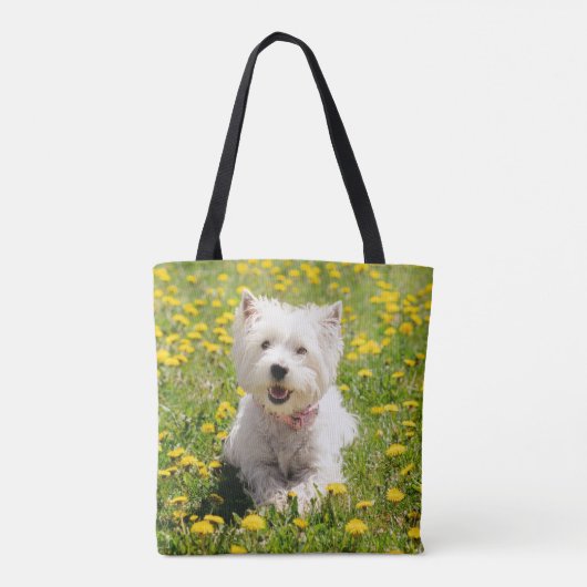 Tote Bag Animaux de bébés cutest | Chien Westin en Dandelio (Dos)