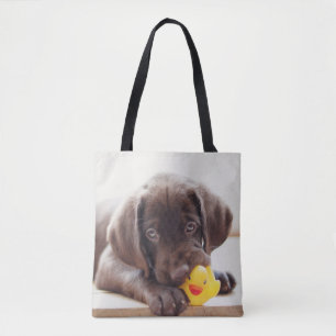 Tote Bag Animaux de bébés cutest Chocolat Labrador Puppy