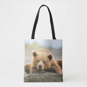 Tote Bag Animaux de bébés cutest Cub d'ours Brown côtier