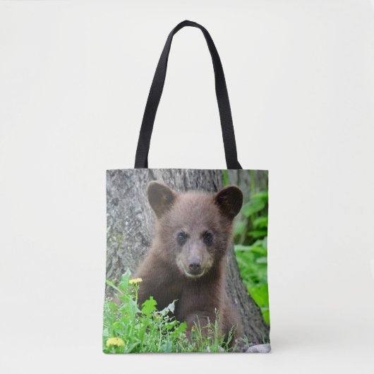 Tote Bag Animaux de bébés cutest | Cube d'ours Brown (Devant)