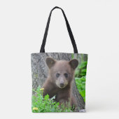 Tote Bag Animaux de bébés cutest | Cube d'ours Brown (Dos)
