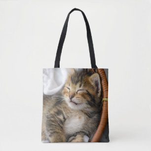 Tote Bag Animaux de bébés cutest Cute Tabby Chat Dormir