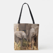 Tote Bag Animaux de bébés cutest | Deux jeunes éléphants (Dos)