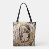 Tote Bag Animaux de bébés cutest | Écureuils curieux (Dos)