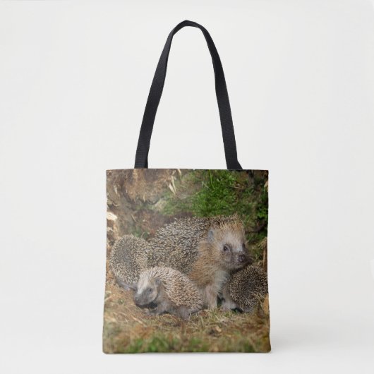 Tote Bag Animaux de bébés cutest | Famille Hérisson (Devant)