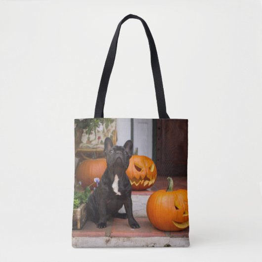Tote Bag Animaux de bébés cutest | French Bulldog Halloween (Devant)