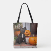 Tote Bag Animaux de bébés cutest | French Bulldog Halloween (Dos)