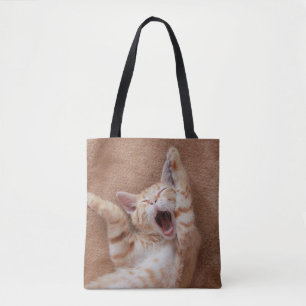 Tote Bag Animaux de bébés cutest Ginger Kitten Yawning