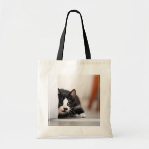 Tote Bag Animaux de bébés cutest Kitten noir et blanc