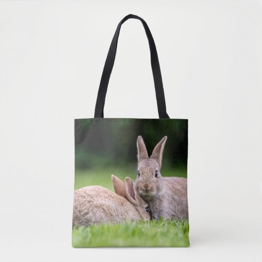 Tote Bag Animaux de bébés cutest | Lapins de lapin sauvage (Devant)