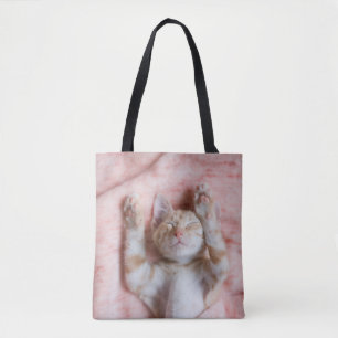 Tote Bag Animaux de bébés cutest Minuscule chaton rayé or
