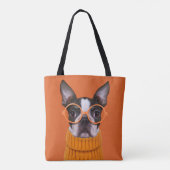 Tote Bag Animaux de bébés cutest | Orange Boston Terrier (Dos)