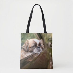 Tote Bag Animaux de bébés cutest   Pekingese Chiot en voitu