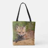 Tote Bag Animaux de bébés cutest | Red Fox Pup (Dos)