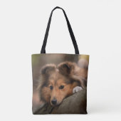 Tote Bag Animaux de bébés cutest | Shetland Sheepdog Puppy (Dos)
