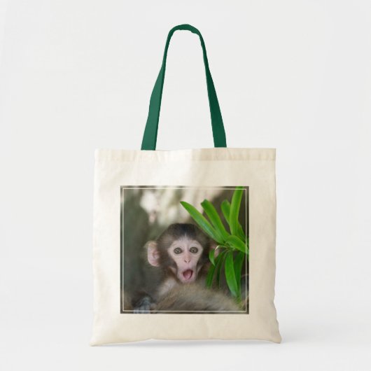 Tote Bag Animaux de bébés cutest | Singe des neiges surpris (Devant)