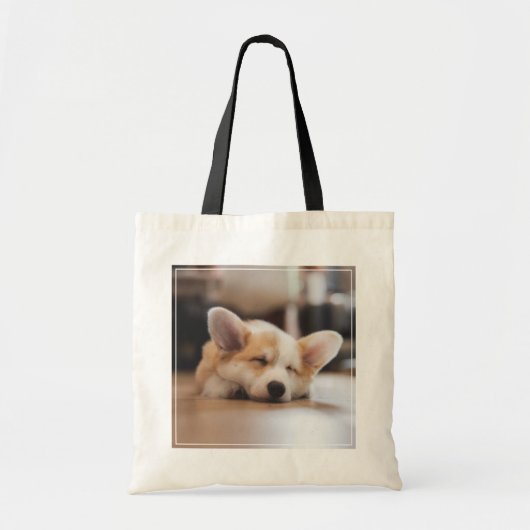 Tote Bag Animaux de bébés cutest | Sleepy Corgi (Devant)
