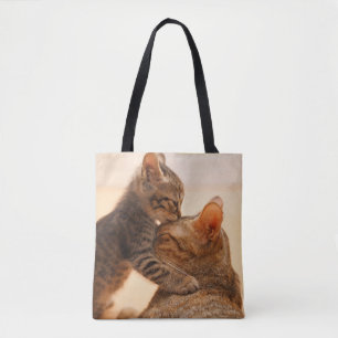 Tote Bag Animaux de bébés cutest Tabby Kitten Kiss