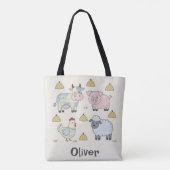 Tote Bag Animaux de ferme mignons en patchwork (Dos)