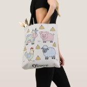 Tote Bag Animaux de ferme mignons en patchwork (De près)