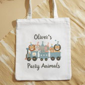 Tote Bag Animaux de fête mignons en train Personnalisé