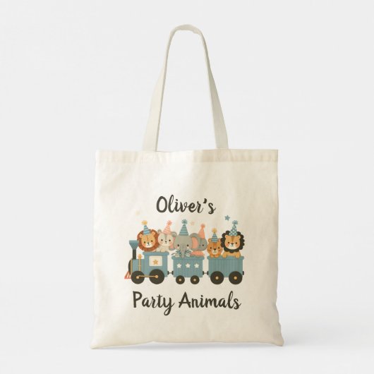 Tote Bag Animaux de fête mignons en train Personnalisé (Dos)