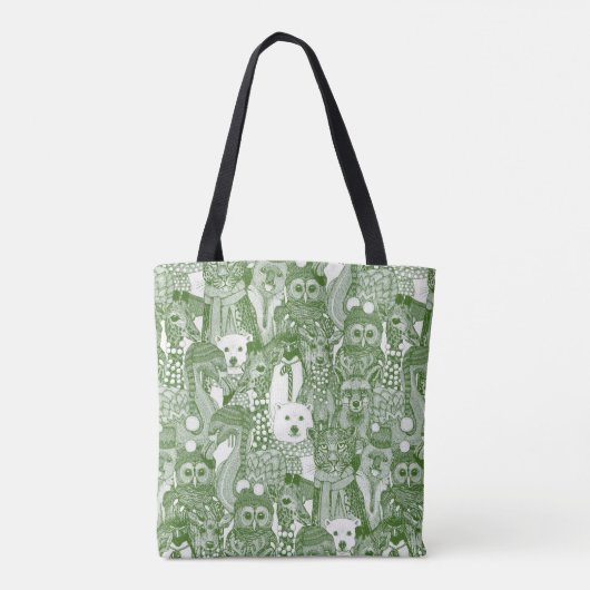 Tote Bag animaux de fête vert (Dos)