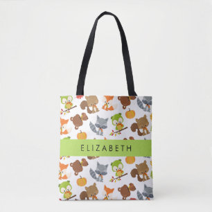 Tote Bag Animaux de forêt, Animaux de forêt, Votre nom