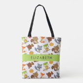 Tote Bag Animaux de forêt, Animaux de forêt, Votre nom (Dos)