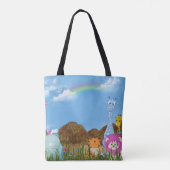 Tote Bag animaux de la jungle avec arc-en-ciel (Dos)