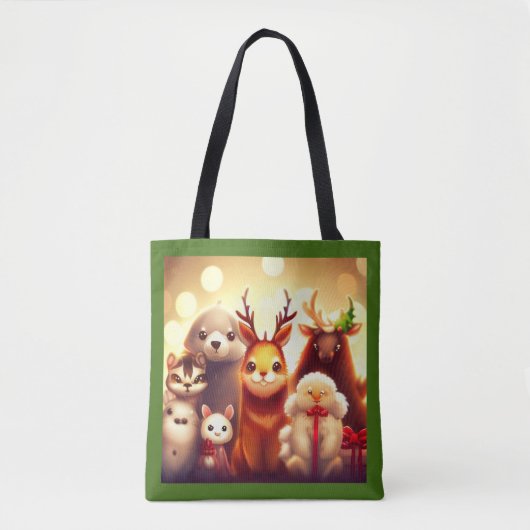 Tote Bag Animaux de Noël 1 (Devant)