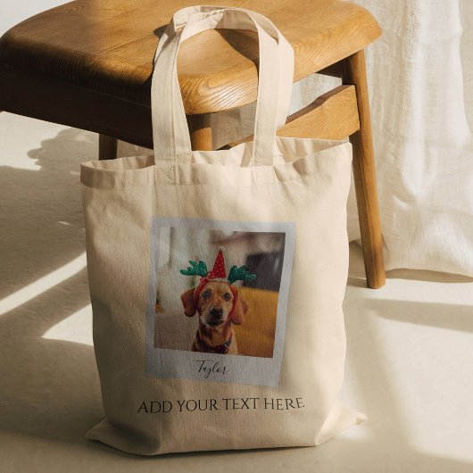 Tote Bag Animaux de Noël Chien de vacances Photo personnali