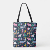 Tote Bag Animaux de vacances et icônes Motif (Dos)