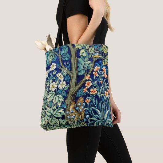Tote Bag Animaux et fleurs, forêt, William Morris (De près)