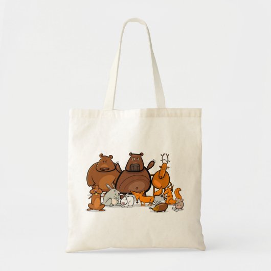 Tote Bag Animaux forestiers amusants (Devant)