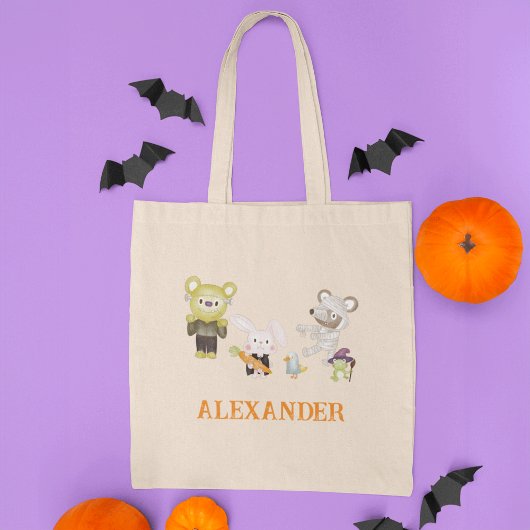 Tote Bag Animaux mignons Halloween Enfants Trick ou Treat