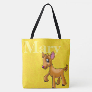 Tote Bag Animaux nommés customisés de bande dessinée ave