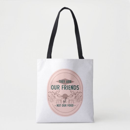 Tote Bag Animaux Nos amis Pas notre nourriture (Devant)