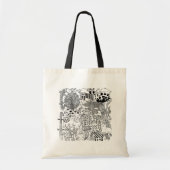 Tote Bag Animaux sauvages Main dessinée Art noir et blanc (Devant)