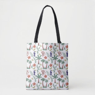 Tote Bag Animaux tropicaux sans soudure motif macaw et sing