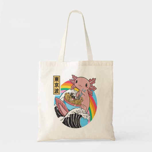 Tote Bag Anime Axolotl Waifu Who Love Anime Ramen And Sketc (Devant)