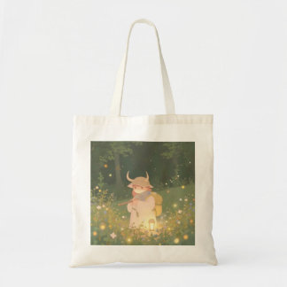 Tote Bag Anime Ethérée fille avec des cornes dans la prairi