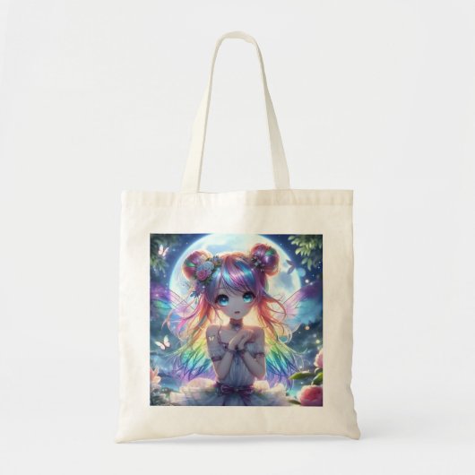 Tote Bag Anime Girl Arc-en-ciel Chanter Lune Fée (Devant)