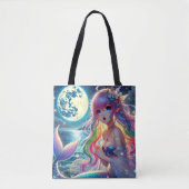 Tote Bag Anime Girl chanter Moonlight Pixie Rainbow Mermaid (Devant)