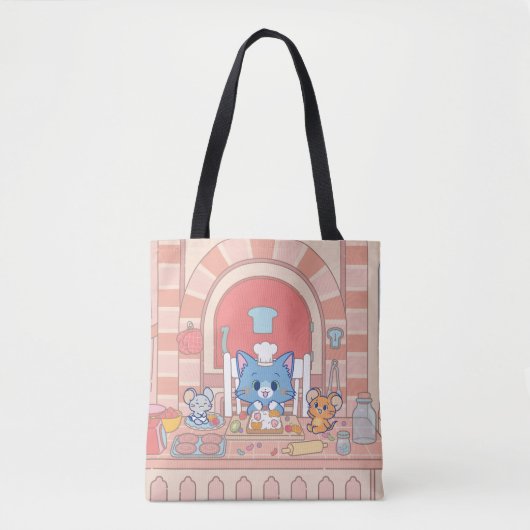 Tote Bag Anime Tom, Jerry et boulangerie Tuffy (Devant)