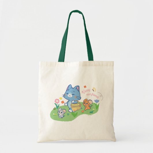 Tote Bag Anime Tom, Jerry et Tuffy Picnic (Devant)