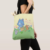 Tote Bag Anime Tom, Jerry et Tuffy Picnic (De près)